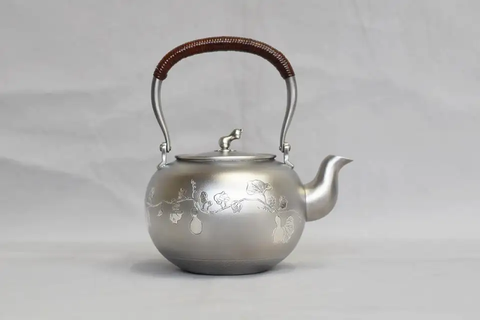 純銀製 湯沸(瓢箪) 4寸